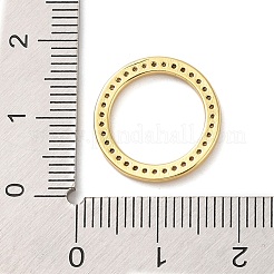 Rack Plating Brass Micro Pave Clear Cubic Zirconia Linking Rings&nbsp;KK-P261-06G