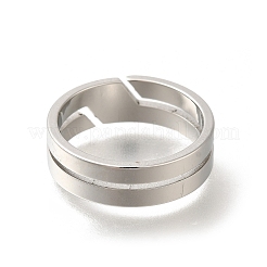 女性用304ステンレスリング  ステンレス鋼色  6.5mm  内径：18mm&nbsp;RJEW-S238-07P