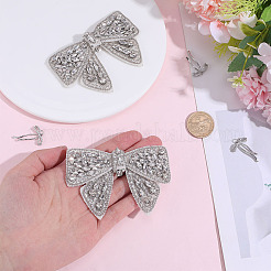 フェルトとガラスの蝶結び飾りアクセサリー  透明  65x93x14.5mm&nbsp;DIY-WH0504-982