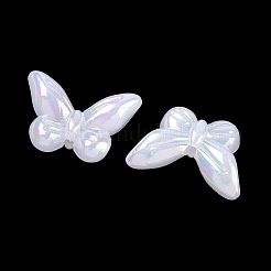 プラスチックビーズを電気メッキ  蝶  ホワイト  14x19x6mm  穴：1.8mm&nbsp;KY-Z002-02