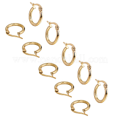 304ステンレススチールフープピアス  リング  ゴールドカラー  15x2mm  ピン：1x0.7mm&nbsp;STAS-UN0002-59G
