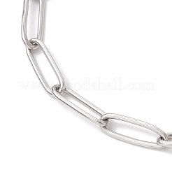 304 Stainless Steel Paperclip Chains Charm Bracelets for Women&nbsp;BJEW-JB11950-01