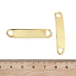 201 ステンレス鋼リンク/コネクター  楕円形  空白タグのスタンプ  18KGP本金メッキ  42x8x1mm  穴：5x4mm&nbsp;STAS-S158-09C-G