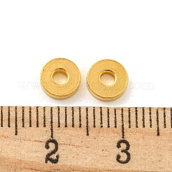 真鍮製スペーサービーズ  ロンデル  ゴールドカラー  6x2mm  穴：2mm&nbsp;KK-EC859-1G