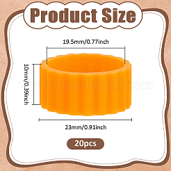 シリコンキャンドルベース弾性スリーブ  オレンジ  23x10mm  内径：19.5mm&nbsp;SIL-WH0028-007A