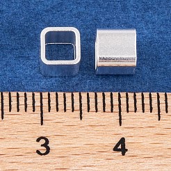 304ステンレススチールヨーロピアンビーズ  大穴ビーズ  キューブ  銀  5x5x5mm  穴：4x4mm&nbsp;FIND-Q103-05C-S