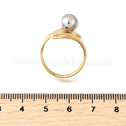 304ステンレススチールカフリング  女性のための  プラチナ·ゴールデン  26.5mm  usサイズ7 1/4(17.5mm)&nbsp;RJEW-V014-04GP