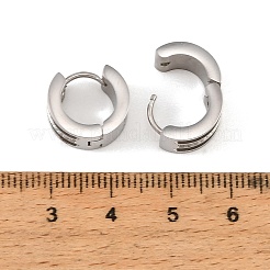 304ステンレススチール製キュービックジルコニアフープピアス（女性用）  ステンレス鋼色  13.5x7mm&nbsp;SA-CBAF36C-02A-P