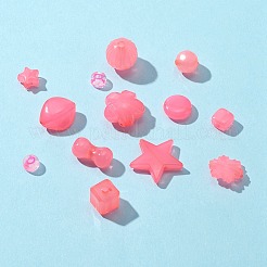 混合形状イミテーションゼリーアクリルビーズ  透明アクリルビーズと伸縮性の強いビーズゴム糸を使用  ショッキングピンク  6.5~20.5x7~22x4〜！13mm  穴：1.4~2.5mm  349個/セット&nbsp;MACR-FS0001-29