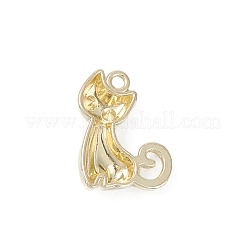 メッキ合金エナメルペンダント  猫のチャーム  ゴールド  20x15x4mm  穴：1.8mm&nbsp;PALLOY-D065-01LG