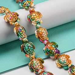 Spray Painted Synthetic Turquoise Beads Strands&nbsp;G-E617-A02-01