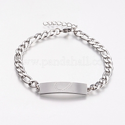 Ion Plating(IP) Couples 304 Stainless Steel ID Bracelets Sets&nbsp;BJEW-I283-08