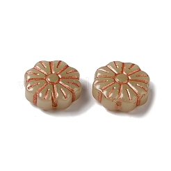 不透明なランプワークビーズ  花  ダークカーキ  15x6mm  穴：1mm  約45~55個/100g&nbsp;LAMP-P065-03B-10