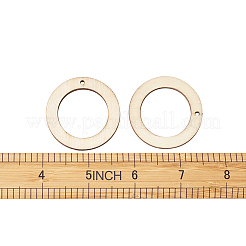 ウッドペンダント  リング  アンティークホワイト  42x2.5~3mm  穴：2mm&nbsp;WOOD-TAC0003-05B