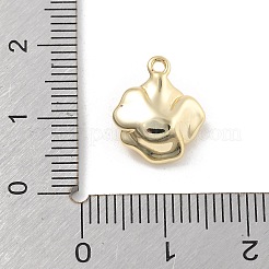 真鍮チャーム  カドミウムフリー＆ニッケルフリー＆鉛フリー  バラのチャーム  ゴールドカラー  13x11.5x6.5mm  穴：1mm&nbsp;KK-D283-08G