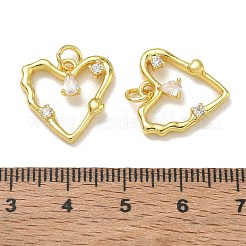 Brass Micro Pave Clear Cubic Zirconia Pendants&nbsp;KK-CBAD9DF-12G-A