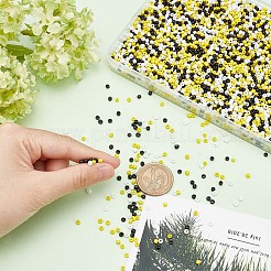 3色の不透明色のガラスシードビーズ  ラウンド  DIYのジュエリーには  ミックスカラー  3mm  約2200PCS /カラー&nbsp;SEED-PH0001-52
