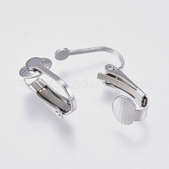 Tarnish Resistant 304 Stainless Steel Clip-on Earring Findings&nbsp;STAS-F139-055P