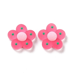 半透明の樹脂カボション  模造ゼリー  花  ショッキングピンク  17.5x18x7.5mm&nbsp;CRES-A049-06C