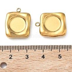 304ステンレススチールペンダントカボションセッティング  イオンプレーティング（ip）  正方形  19x16x5mm  穴：1.6mm  トレイのサイズ：10mm&nbsp;STAS-C167-07E-G