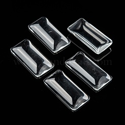 透明な長方形のガラスカボション  透明  38x19x6.5mm&nbsp;GGLA-R025-38x19