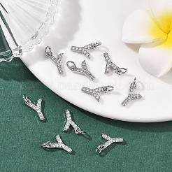 SHEGRACE Brass Micro Pave Clear Cubic Zirconia Pendants&nbsp;XGRQ29097-394P-Y