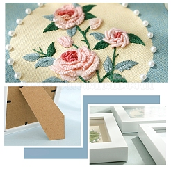 初心者向け DIY 花柄フォトフレーム刺繍キット  プリントコットン生地を含む  刺繍糸と針  プラスチック刺繡フープ  アクア  155x155mm&nbsp;PW-WG0A42E-01