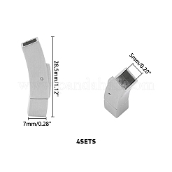 304ステンレススチール製バヨネット留め具  マットなスタイル  マットプラチナカラー  28.5x7mm  穴：5x5mm  4セット /箱&nbsp;STAS-UN0012-69