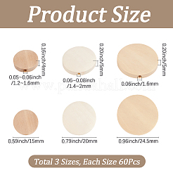 180Pcs 3 Styles Wooden Beads&nbsp;WOOD-SP0002-04