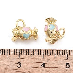 Rack Plating Brass Enamel Charms&nbsp;KK-G512-19D-G