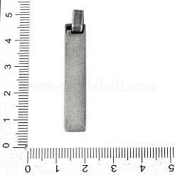 304ステンレスペンダント  ローマ数字チャーム付き長方形  アンティークシルバー  39.5x8x4.5mm  穴：7.5mm&nbsp;STAS-Z097-21AS