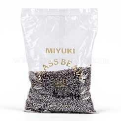 MIYUKIラウンドロカイユビーズ  日本製シードビーズ  8/0  （rr327)透明なダークラズベリーの光沢  3mm  穴：1mm  約19000~20500個/ポンド&nbsp;SEED-G008-RR0327
