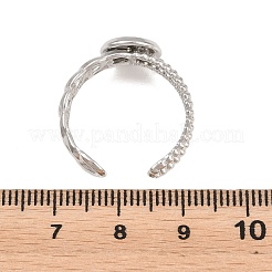 304 Stainless Steel Open Cuff Ring Components&nbsp;STAS-F366-09A-P