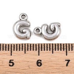 304ステンレスペンダント  文字チャーム  文字g  9.5~10x2.5~9x2.5mm  穴：1.2mm&nbsp;STAS-S186-12G-P01