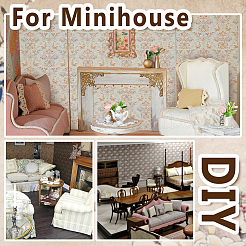 Mini Dollhouse Living Room Bedroom Wallpaper&nbsp;DIY-WH0504-841A-03