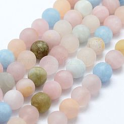 Natural Morganite Beads Strands&nbsp;G-E365-03-6mm