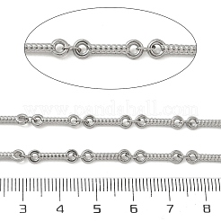 304ステンレススチールリンクバーチェーン  ねじれた  ステンレス鋼色  14x4x2mmと4x2.5x0.4mm&nbsp;SA-CBAA758-01P