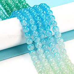 Spray Painted Crackle Glass Beads Strands&nbsp;DGLA-C002-6mm-10