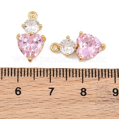 Brass Pave Cubic Zirconia Pendants&nbsp;CU-CBA7392-02G-01