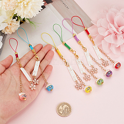 6Pcs Cute Maneki Neko Smart Phone Strap Lanyards&nbsp;HJEW-PH01586