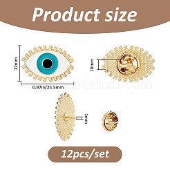 12Pcs Evil Eye Enamel Pin&nbsp;JEWB-FH0002-98