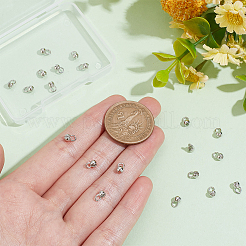 20 個の真鍮ボールチープ  カロット終了  クラムシェルノットカバー  プラチナ  6x3.5x3.5mm  穴：2mm&nbsp;KK-BC0013-26
