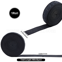 滑り止め透明シリコンポリエステルゴムバンド  DIY縫製下着アクセサリー  ブラック  20mm&nbsp;SRIB-WH0011-031A-01