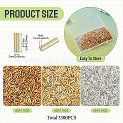 3300色メッキガラスラッパビーズ3個  メタリックカラー  ミックスカラー  6~7x2mm  穴：1mm  約1100PCS /カラー&nbsp;SEED-TA0001-56