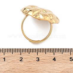 304ステンレススチールカフオープンリング  ラウンド  ステートメントリング  イオンプレーティング（ip）  ゴールドカラー  25mm  内径：18mm&nbsp;RJEW-F202-02A-G