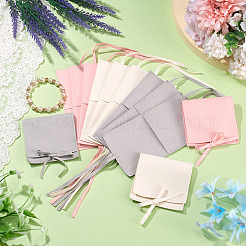15Pcs 3 Colors Square Fiber Cloth Jewelry Pouches&nbsp;ABAG-TA0002-24
