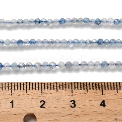 天然石アクアマリンビーズ連売り  多面カットラウンド  2mm  穴：0.5mm  約175~233個/連  15.16''~15.35''（38.5~39センチメートル）&nbsp;G-RM2025-A17-2mm