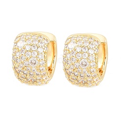 Brass Micro Pave Clear Cubic Zirconia Hoop Earrings&nbsp;EJEW-Z164-21G