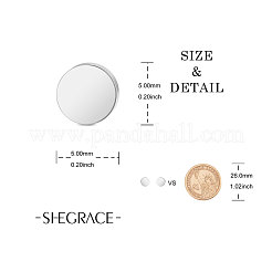 ステンレス製のスタッドのピアス  フラットラウンド  ステンレス鋼色  5mm&nbsp;JE686A