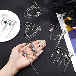 6Pcs 3 Stylesc Alloy Safety Pins&nbsp;JEWB-HY0001-66C